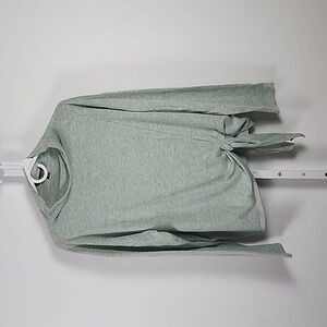 Simply VeraWang Heathered Green Tie Front Mock Cowl Neck Sweater Size XL